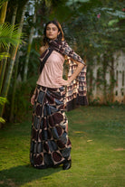 Ajrakh maroon mul cotton saree