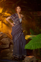 Bagru print indigo saree