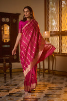 Banrasi kattan silk pink saree