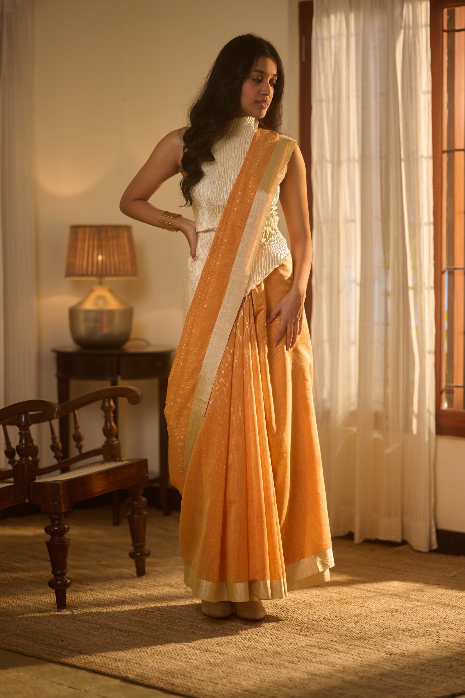 Chanderi handspun cotton saree