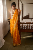 Chanderi silk yellow saree